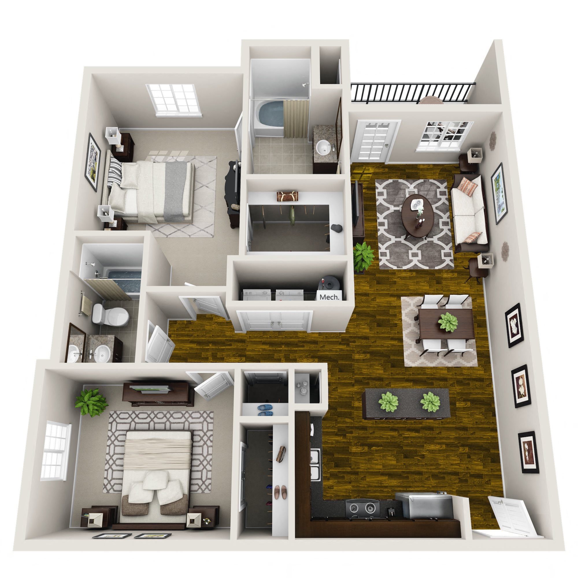 2 Bed / 2 Bath Floor Plan 2 Bed / 2 Bath Floor Plan